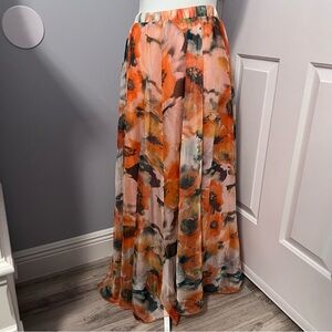 NWOT Chicwish Vibrant Floral Maxi Skirt